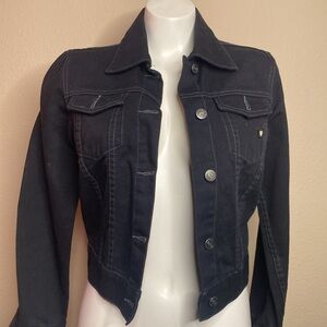 Women's Black Denim Jacket Blue Asphalt S